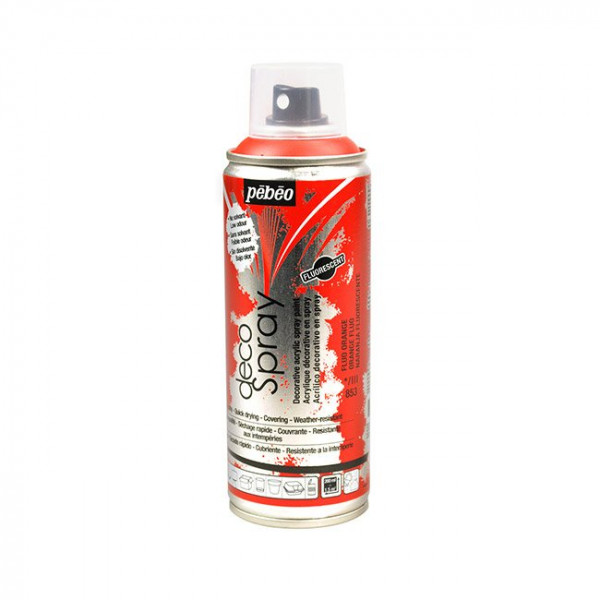 DecoSpray - Peinture en bombe - 200 ml - Orange Fluo