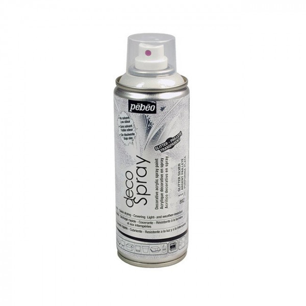 DecoSpray - Peinture en bombe - 200 ml - Argent Pailleté