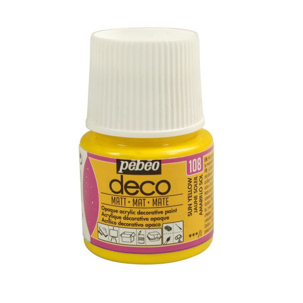 PBO déco mat - Jaune Soleil 45 ml - couleur 108