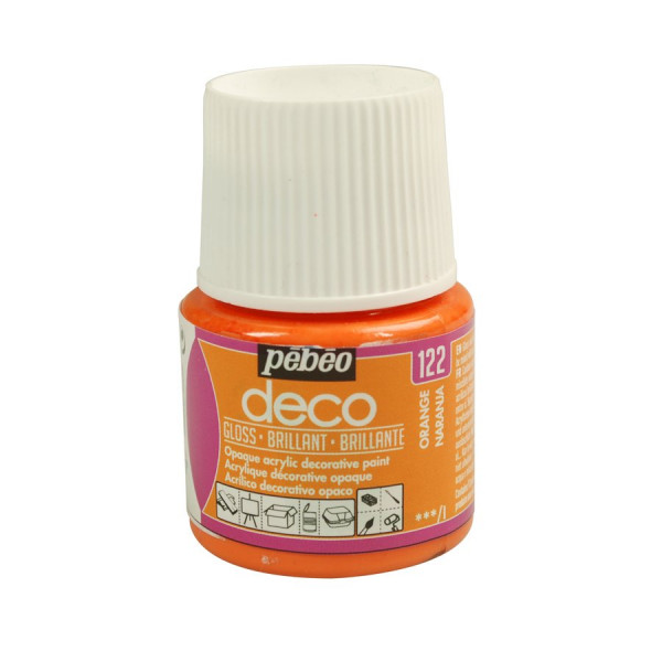 PBO déco brillant - Orange 45 ml - couleur 122