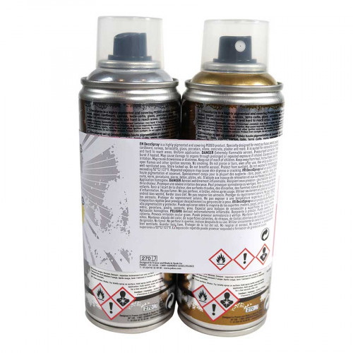 Decospray - Lot de 2 peintures - 200 ml - or et argent