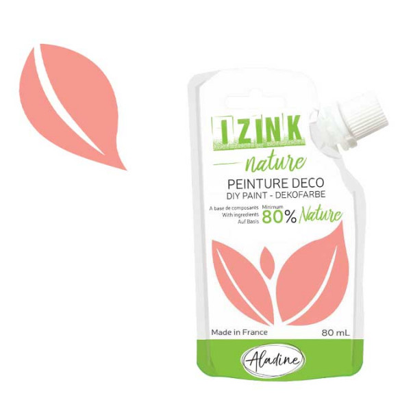 Peinture déco Izink Nature rose corail - 80 ml