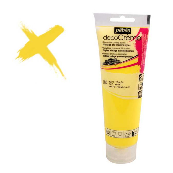 Peinture acrylique decoCrème jaune - 120 ml