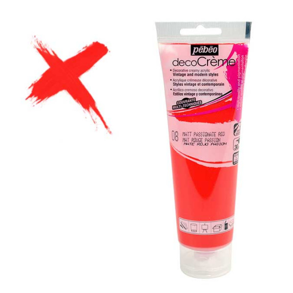 Peinture acrylique decoCrème rouge passion - 120 ml