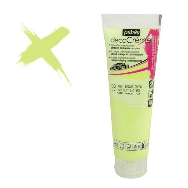 Peinture acrylique decoCrème vert lumière - 120 ml