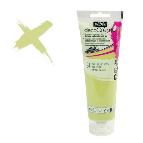 Peinture acrylique decoCrème olive - 120 ml