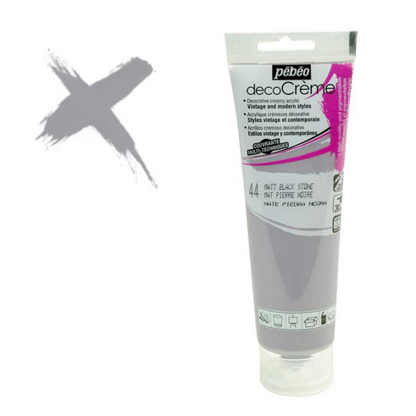 Peinture acrylique decoCrème pierre noir - 120 ml