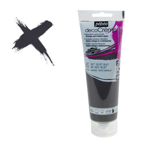 Peinture acrylique decoCrème noir velvet - 120 ml