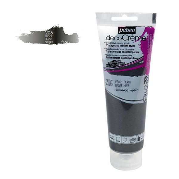 Peinture acrylique decoCrème nacre noir - 120 ml