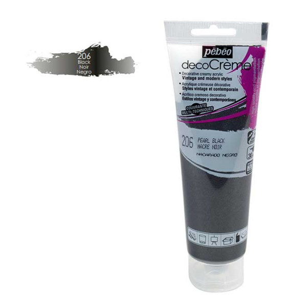 Peinture acrylique decoCrème nacre noir - 120 ml