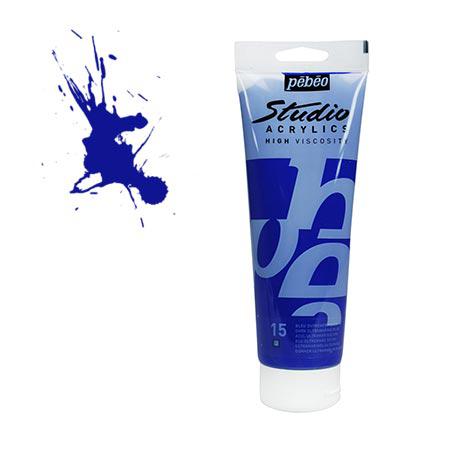 Studio acrylics HV - couleur 15 : bleu outremer foncé - 100 ml