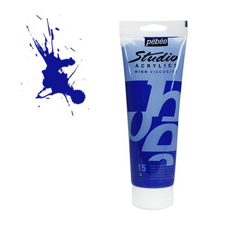 Studio acrylics HV - couleur 15 : bleu outremer foncé - 100 ml