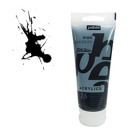 Studio acrylics HV - couleur 26 : noir de Mars - 100 ml