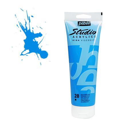 Studio acrylics HV - couleur 28 : bleu céruléum - 100 ml