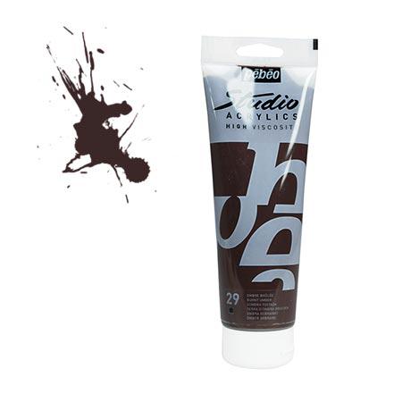 Studio acrylics HV - couleur 29 : terre d'ombre brûlée - 100 ml