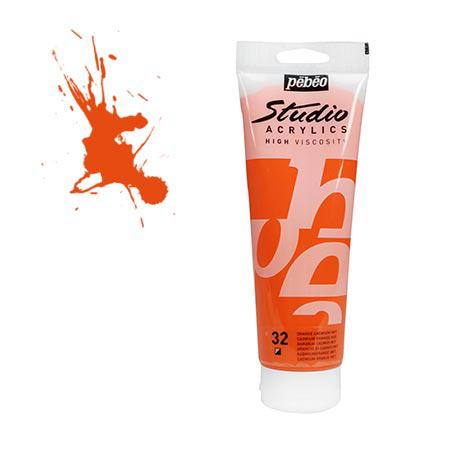 Studio acrylics HV - couleur 32 : orange de cadmium - 100 ml