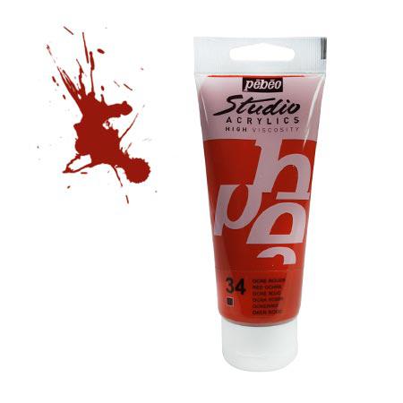 Studio acrylics HV - couleur 34 : ocre rouge - 100 ml