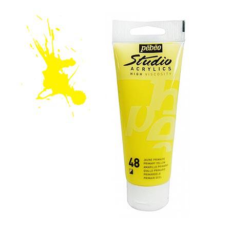 Studio acrylics HV - couleur 48 : jaune primaire - 100 ml