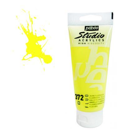 Studio acrylics HV - couleur 372 : jaune fluo - 100 ml