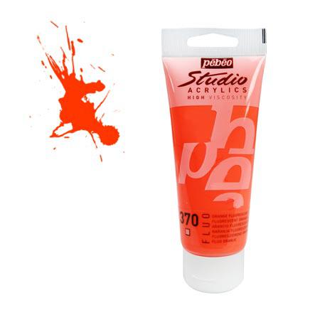 Studio acrylics HV - couleur 370 : orange fluo - 100 ml