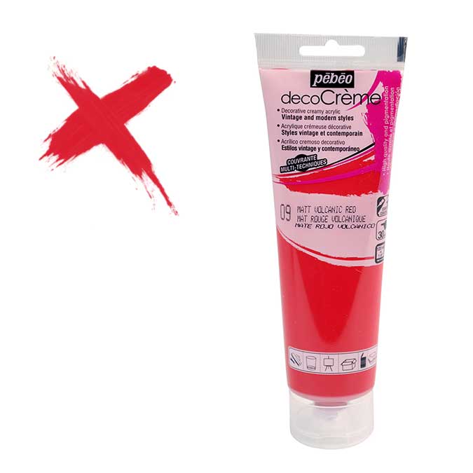 Peinture acrylique decoCrème rouge volcanique - 120 ml