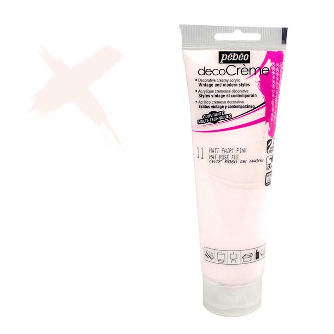 Peinture acrylique decoCrème rose fée - 120 ml