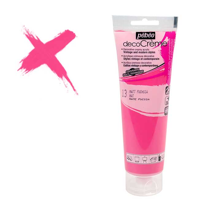 Peinture acrylique decoCrème fuchsia - 120 ml