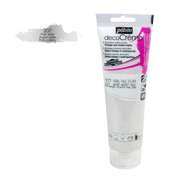 Peinture acrylique decoCrème argent pâle - 120 ml