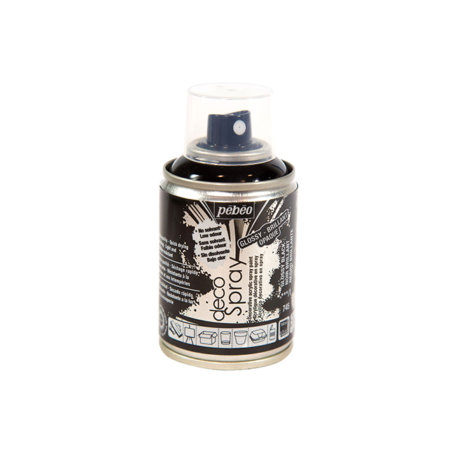 Peinture en bombe DecoSpray noir brillant - 100 ml