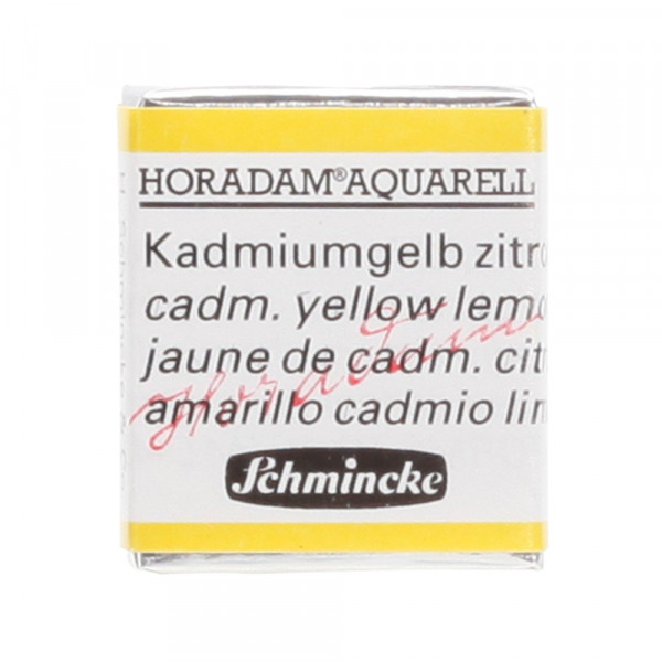 Peinture aquarelle Horadam demi-godet extra-fine 223 - Jaune de cadmium citron