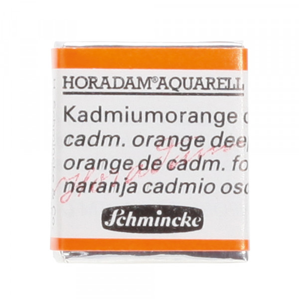 Peinture aquarelle Horadam demi-godet extra-fine 228 - Orange de cadmium foncé