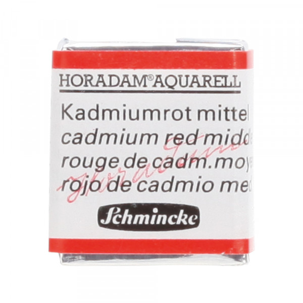 Peinture aquarelle Horadam demi-godet extra-fine 347 - Roude de cadmium moyen