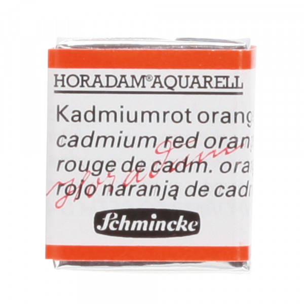 Peinture aquarelle Horadam demi-godet extra-fine 348 - Rouge de cadmium orange