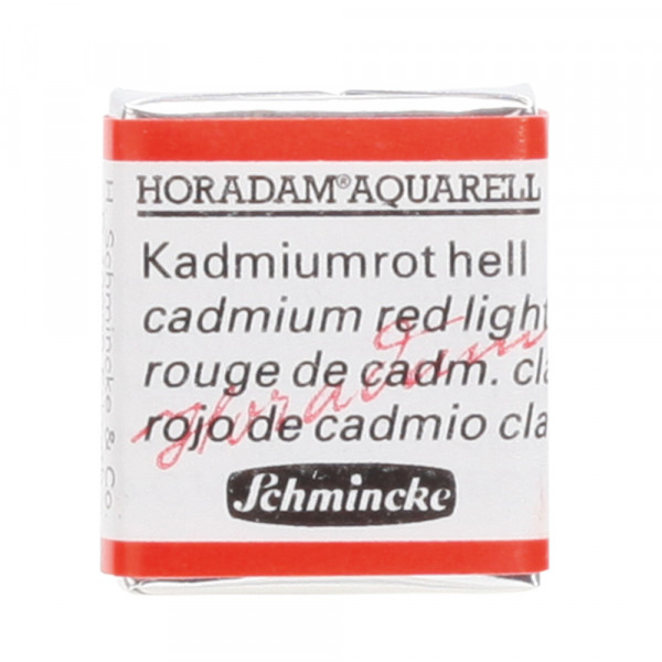 Peinture aquarelle Horadam demi-godet extra-fine 349 - Rouge de cadmium clair