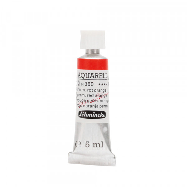 Peinture aquarelle Horadam 5 ml extra-fine 360 - Rouge permanent orange