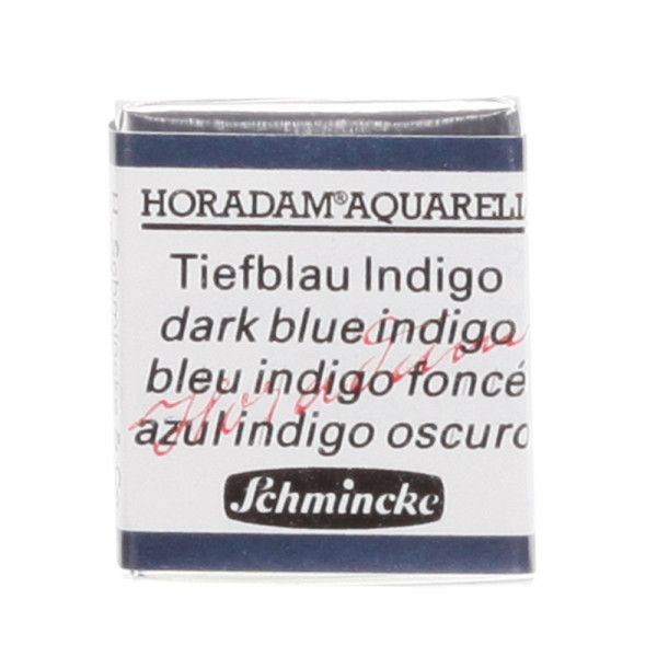 Peinture aquarelle Horadam demi-godet extra-fine 498 - Bleu indigo foncé