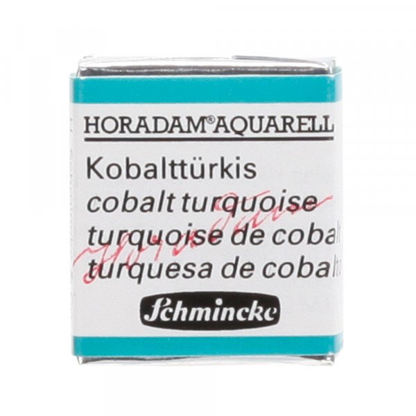 Peinture aquarelle Horadam demi-godet extra-fine 509 - Turquoise de cobalt