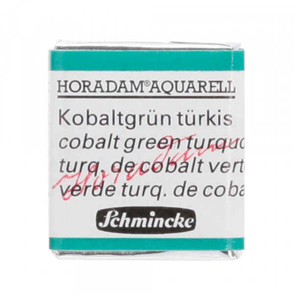 Peinture aquarelle Horadam demi-godet extra-fine 510 - Turquoise de cobalt verte