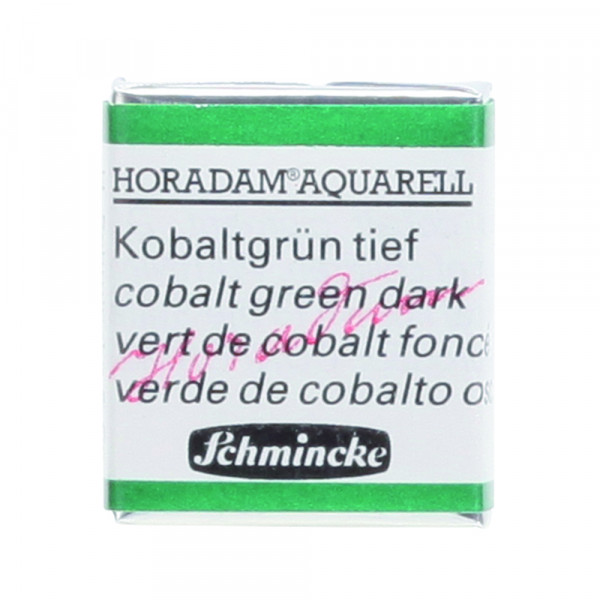 Peinture aquarelle Horadam demi-godet extra-fine 533 - Vert de cobalt foncé