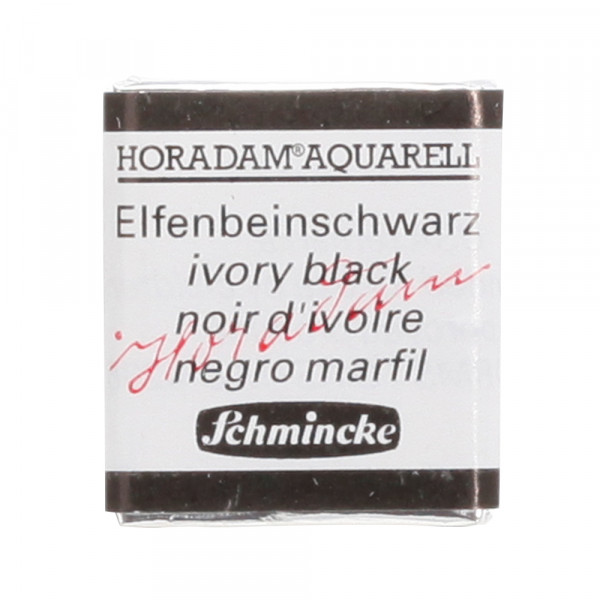 Peinture aquarelle Horadam demi-godet extra-fine 780 - Noir d'ivoire