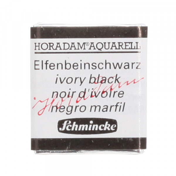 Peinture aquarelle Horadam demi-godet extra-fine 780 - Noir d'ivoire