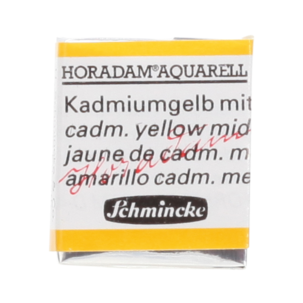 Peinture aquarelle Horadam demi-godet extra-fine 225 - Jaune de cadmium moyen