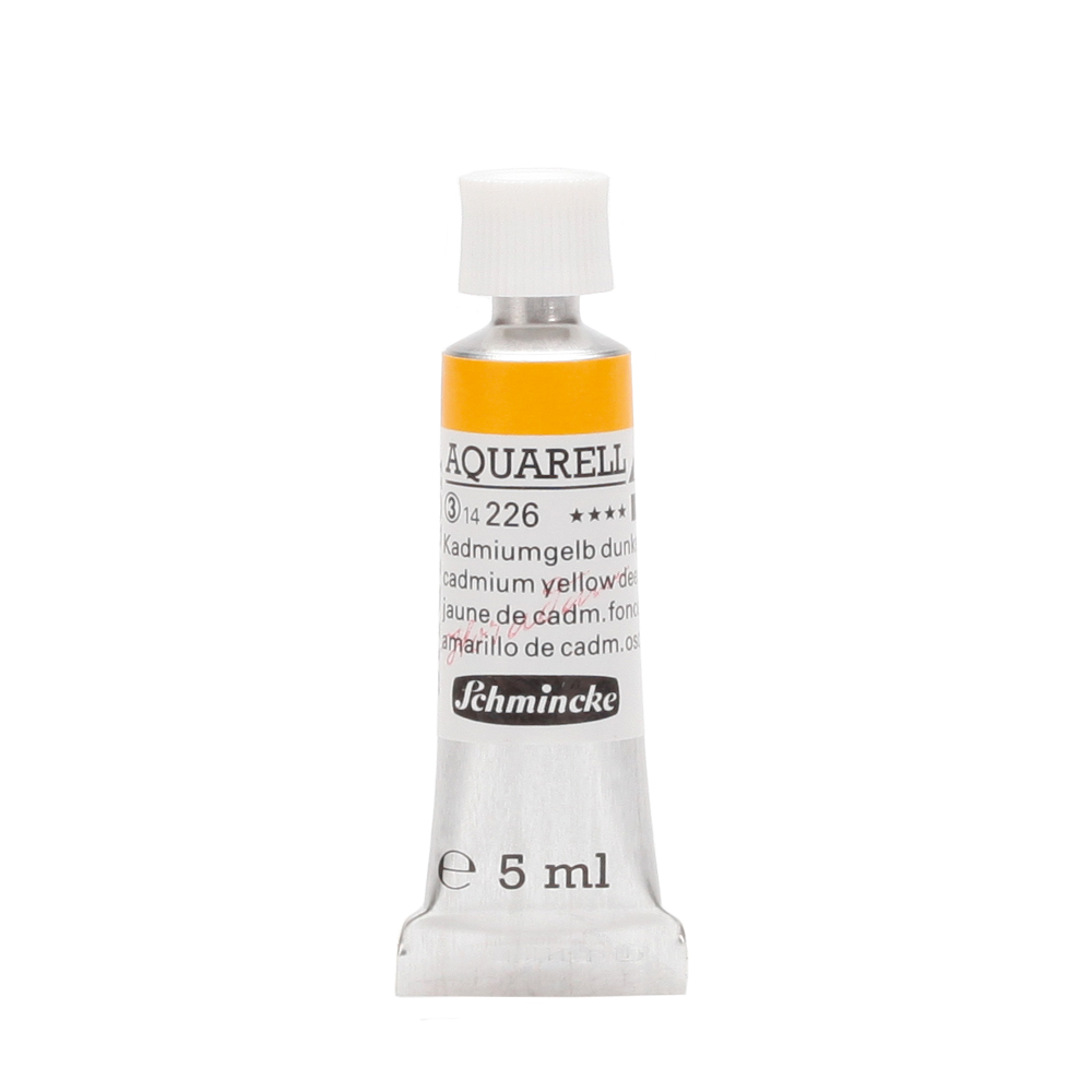 Peinture aquarelle Horadam 5 ml extra-fine 226 - Jaune de cadmium foncé