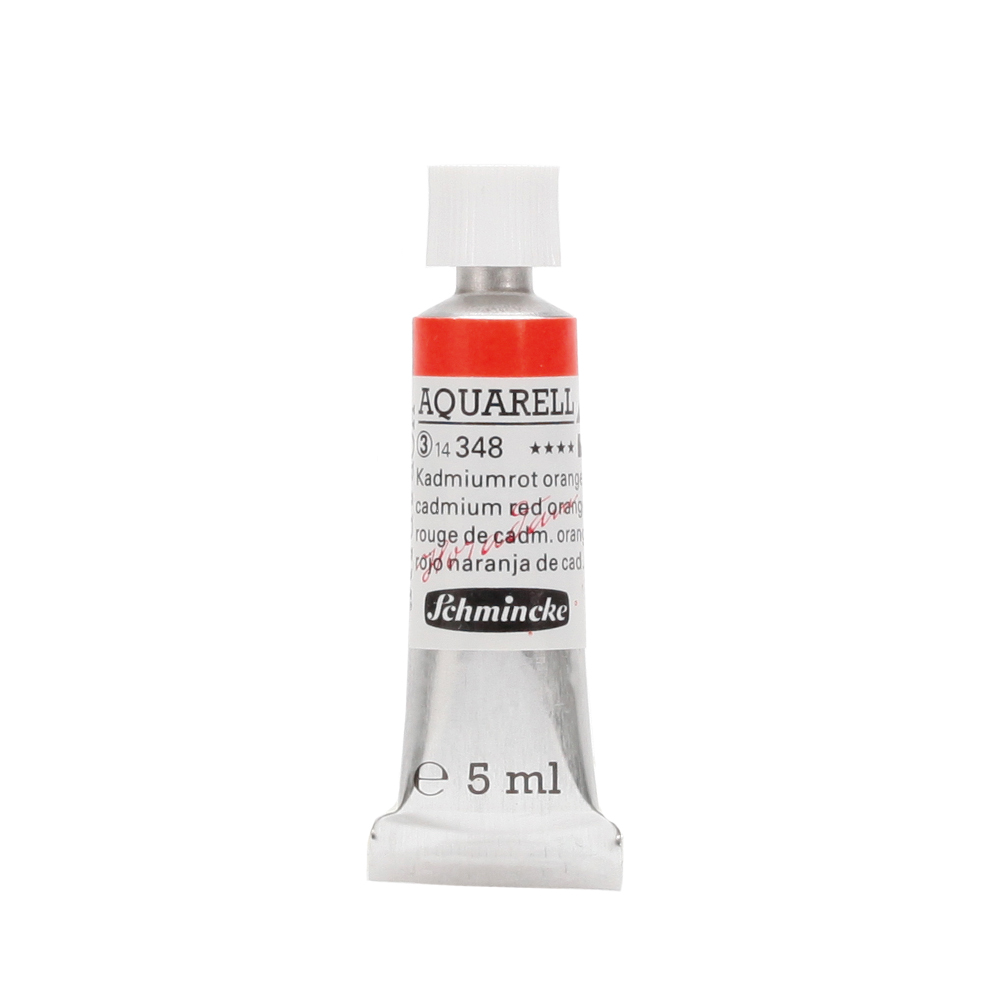 Peinture aquarelle Horadam 5 ml extra-fine 348 - Rouge de cadmium orange