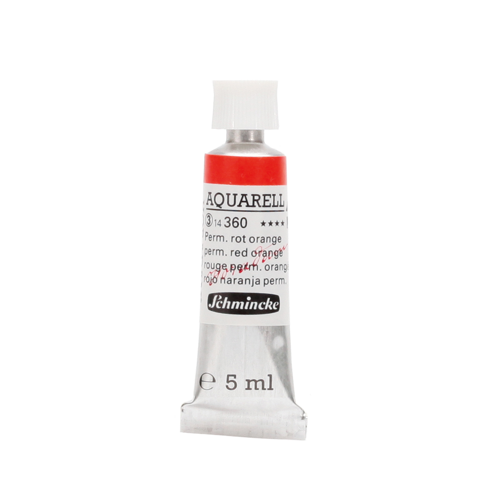 Peinture aquarelle Horadam 5 ml extra-fine 360 - Rouge permanent orange