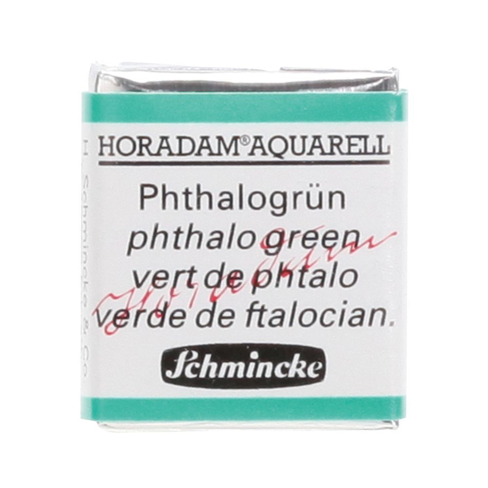 Peinture aquarelle Horadam demi-godet extra-fine 519 - Vert de phtalo