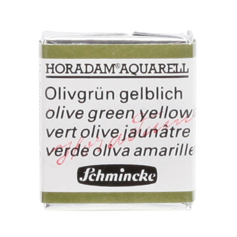 Peinture aquarelle Horadam demi-godet extra-fine 525 - Vert olive jaunâtre