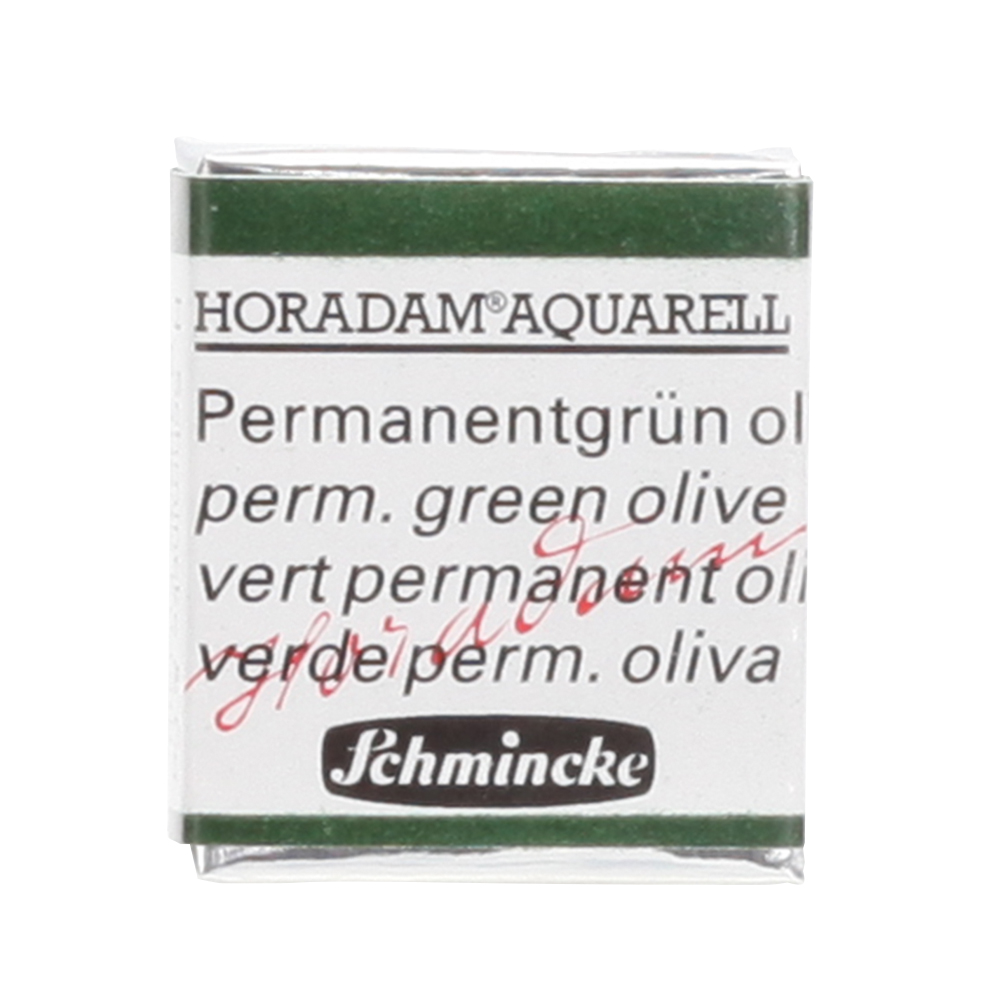 Peinture aquarelle Horadam demi-godet extra-fine 534 - Vert permanent olive