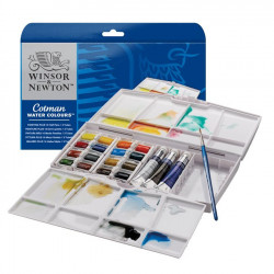 Aquarelle fine Cotman - 16 demi-godets + 3 tubes