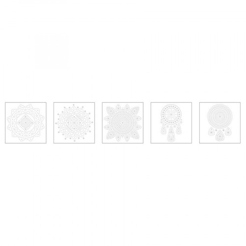 Lot de 5 cartes Mandala à décorer Slow & Art - fond blanc